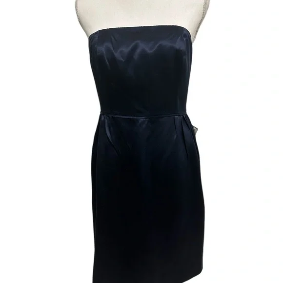 J. CREW 100% Silk Strapless Cocktail Sheath Mini Dress Blue. Size 6… - Picture 3 of 14